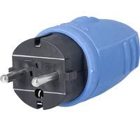 AS Schwabe 62401 Fiche électrique mâle avec terre caoutchouc 230 V bleu IP44