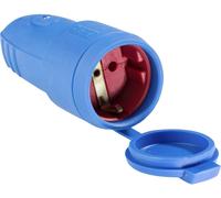 AS Schwabe 62411 Fiche électrique femelle avec terre caoutchouc 230 V bleu IP44