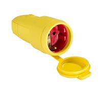 AS Schwabe 62413 Fiche électrique femelle avec terre caoutchouc 230 V jaune IP44