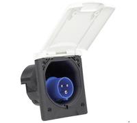 AS Schwabe Fiche CEE 62470 – 230 V/16 A, 3 pôles, IP44, couvercle rabattable magnétique, blanc