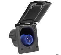 AS Schwabe Fiche d'alimentation CEE-CARA 62471 16 A 230 V 3 pôles couvercle rabattable IP44 noir