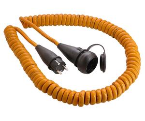 as-Schwabe 70415 Câble électrique Orange 5 m Fiche secteur type E+F Fiche secteur type F (70415)