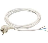 as - Schwabe H05VV-F 3G1,5 Câble de raccordement en PVC, 10 m, câble d'alimentation avec embouts, 230 V, 16 A, IP20, blanc, 70807