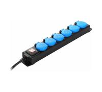 as-Schwabe 38606 as-Schwabe Baustellen 6-fach Steckdosenleiste mit Schalter 1,5 m schwarz