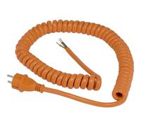 AS SCHWABE Baustellen-Spiralkabel mit offenem Ende (230V / 16A - IP44 - H07BQ-F 3G1,5 - 1m - 5m ausziehbares Kabel) - in orange (70430)