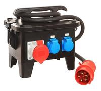 as - Schwabe Bloc d'alimentation de chantier M7 400 V, boîtier en caoutchouc plein, noir, commercial, chantier, IP44, 60820