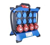 as - Schwabe Bloc d'alimentation portable STECKY DUO 1 - Fiche CEE 400 V/16 A/5 broches - 8 prises Schuko et 4 prises CEE 16 A - Adaptateur mobile - Répartiteur pour intérieur et extérieur - IP44 -