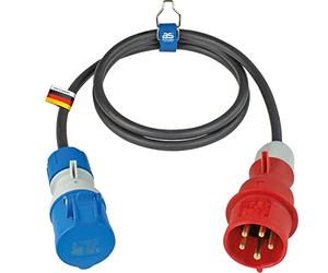 as - Schwabe Câble Adaptateur Caravan 1.5m - Prise CEE 400V/16A 5 Pôles & 230V/16A 3 Pôles - Intérieur/Extérieur IP44 - Fabriqué en Allemagne, 61391