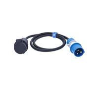 as - Schwabe Câble adaptateur CEE 1,5 m H07RN-F, 230 V 16 A, coupleur SEV type 23 IP55 vers fiche CEE avec indicateur de tension, protection IP44 contre les projections d'eau