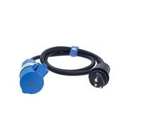 as - Schwabe Câble adaptateur CEE 1,5 m H07RN-F, 230 V 16 A, SEV type 23 vers prise CEE, avec indicateur de tension, protection IP44 contre les projections d'eau