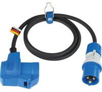as-Schwabe Câble adaptateur CEE 1.5m CEE mâle sur CEE femelle coudée 16A IP44
