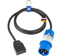 as - Schwabe Câble Adaptateur CEE Italie 1,5 m - Adaptateur de Camping Italie - Rallonge de Type L - Fiche CEE avec indicateur de Tension powerlight 230 V, 16 A, 3 Broches, IP44, 360488