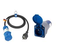 as - Schwabe Câble Adaptateur CEE pour Le Camping 1.5m, coupleur CEE 3 pôles avec indicateur & Adaptateur Compact sans câble Femelle 16A 2P+T en Mâle CEE17 pour Camping, NAUTISME... - Zenitech