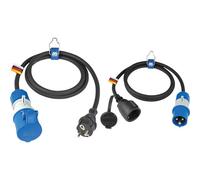 as - Schwabe Câble Adaptateur CEE pour Le Camping 1.5m, coupleur CEE 3 pôles avec indicateur & Câble Adaptateur CEE de Camping Caravan, fiche CEE avec indicateur de Tension