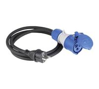 as - Schwabe Câble adaptateur CEE pour le camping 1.5m | coupleur CEE 3 pôles avec indicateur de tension powerlight + fiche contact de terre, pour usage extérieur avec IP44 I 61406