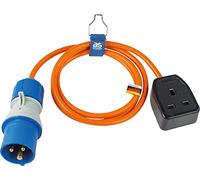 as - Schwabe Câble adaptateur CEE UK 1,5 m - Adaptateur de camping Royaume-Uni - Rallonge britannique type G - Fiche CEE avec indicateur de tension Powerlight 230 V, 16 A, 3 broches, IP44, 660488