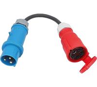 as - Schwabe Câble adaptateur - IP44 résistant aux éclaboussures - 61375 | Fiche CEE 230 V/32 A/3 broches vers raccord CEE 400 V/32 A/5 broches - 0,3 m H07RN-F 3G6 Câble de tuyau en caoutchouc lourd