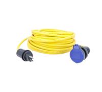 as - Schwabe Câble de chantier, 50 m, AT-N07V3V3-F 3G1,5, fiche SEV et embrayage T13, 230 V/10 A, jaune, protection IP55 contre la poussière et les jets d'eau