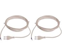 as - Schwabe Câble de Connexion Euro, Blanc, 3m H03VVH2-F 2x0.75, 230 V, 70651 (Lot de 2)