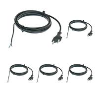 as - Schwabe Câble de Connexion Euro, Noir, 1.5m H03VVH2-F 2x0.75, 230 V, 70642 (Lot de 5)