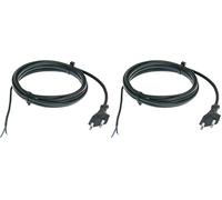 as - Schwabe Câble de Connexion Euro, Noir, 3m H03VVH2-F 2x0.75, 230 V, 70652 (Lot de 2)