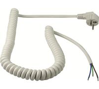 AS SCHWABE Câble de raccordement spiralé, 4 m, 3x1,5 mm², blanc, extrémité ouverte