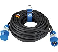 as - Schwabe câble de rallonge de camping CEE 25m avec nouvel indicateur de tension powerlight, fiche et prise CEE, 3-pin, 230 V /16 A, extérieur IP44 étanche, noir I 61409