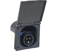 as-Schwabe Camping CEE-Caravane Fiche d'alimentation 3 pôles avec couvercle rabattable IP44 Gris
