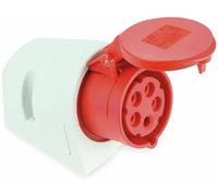 AS Schwabe Prise murale CEE 60432 – 32 A 5 pôles 400 V – IP44 blanc – avec couvercle