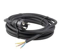 as - Schwabe Cordon d'Alimentation en Caoutchouc 3 m Fiche 2PT+T Câble d'Alimentation avec Embouts Chantiers et Industrie IP44 Noir I 60376