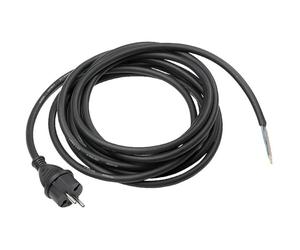 as - Schwabe Cordon d'Alimentation en Caoutchouc 5 m Secteur 230V / 16A, H07RNF 2x1,5 Fiche 2PT+T avec Câble Électrique Dénudé avec Embouts 3 m IP44 | 70558