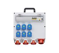 as - Schwabe Distributeur mural prêt à être branché - Répartiteur de courant de construction avec prise CEE 400 V/16 A/11 kW - Sortie 6 x Schuko, 3 x CEE (400 V/16 A/5 broches) - Répartiteur de pièces