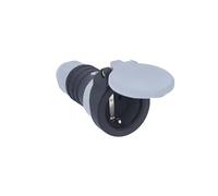 as - Schwabe DuroConn Coupleur de contact de protection, extrêmement robuste, indicateur de tension, avec fermeture rapide, 230 V/16 A, pour câbles jusqu'à 3 x 2,5 mm², gris/noir, IP54