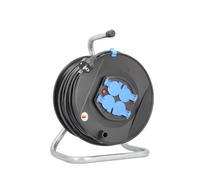 as - Schwabe enrouleur de câble 50 m, intérieur, 4 prises | disjoncteur thermique de protection, Made in Germany - IP20