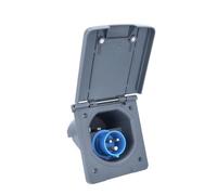 AS Schwabe Fiche d'alimentation CEE 62472 230 V 16 A 3 pôles IP44 couvercle rabattable Gris