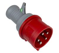 as - Schwabe Fiche de test triphasée 400 V/32 A/5 pôles, 1 pièce, rouge, 61478
