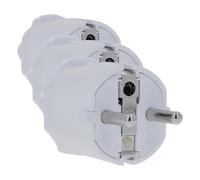 as - Schwabe fiche electrique de sécurité - 230 V, 16 A - cable max. 1,5 mm² - prise electrique male avec double système de contact de protection - IP20 intérieur - blanc, 62221 (Lot de 3)