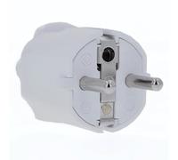 AS Schwabe 62221 Fiche électrique mâle avec terre PVC 230 V blanc IP20