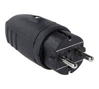 as - Schwabe Fiche en Caoutchouc NF 230V / 16A sans Câble Fiche d'Alimentation 2PT avec Mise à la Terre Adaptée à l'Usage Extérieur IP44 Made in Germany, Noir I 860410
