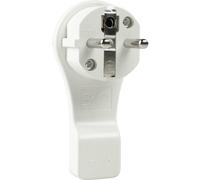AS Schwabe 45030 Fiche plate à contact de protection plastique avec dispositif d'aide au branchement 230 V blanc IP20
