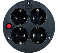 as - Schwabe insert de prises pour enrouleur de câble, 4 prises avec terre, intérieur IP20, interrupteur thermique, 230 V 16 A