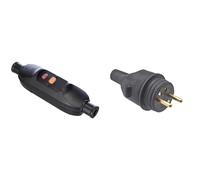as - Schwabe Interrupteur intermédiaire de sécurité des personnes Schwabe 30 mA & Prise electrique male - Fiche electrique - Prise male - Prise male 220 V - Fiche male