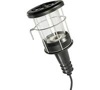 as - Schwabe Lampe à main en caoutchouc 230 V - Lampe à panier avec panier de protection galvanisé et verre de protection - lampe 100 W (E27) avec câble de 5 m - fiche Euro - IP20 - noir I 47210