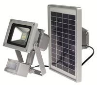 as-Schwabe Lampe d'extérieur LED avec détecteur de mouvement Solarline, argent 10 watts