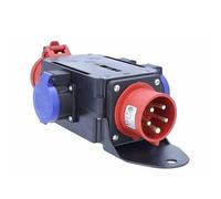 as - Schwabe MIXO Adaptateur CEE 16 A 400 V, 3 x T23 IP55 et 1 x CEE 16 A, répartiteur de courant de construction, protection IP44 contre les projections d'eau