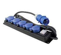 AS Schwabe Multiprise 38619 5 prises (fiche CEE 3 broches) avec interrupteur câble 4,5 m IP44