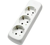 as - Schwabe Multiprise à 3 voies max. 3500 W, adaptée au montage mural, vissée, sans ligne d'alimentation, avec protection de contact accrue, 230 V, 16 A, blanche, 11731