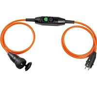 as - Schwabe PRCD-K 45401 Rallonge avec interrupteur intermédiaire de protection des personnes, 2 x 1,5 m, conforme à la norme DGUV-I 203-006, temps de déclenchement 30 ms, raccord de contact de