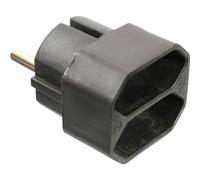 as - Schwabe Prise Electrique - Adaptateur multiprise - avec 2 entrées Euro - 230 V / 16 A - avec sécurité Enfant - Format Gain de Place - Robuste & fiable - Noir, 48212