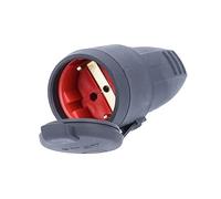 AS Schwabe Fiche femelle 60415 – Caoutchouc 230 V 16 A IP44 sans câble pour extérieur Noire